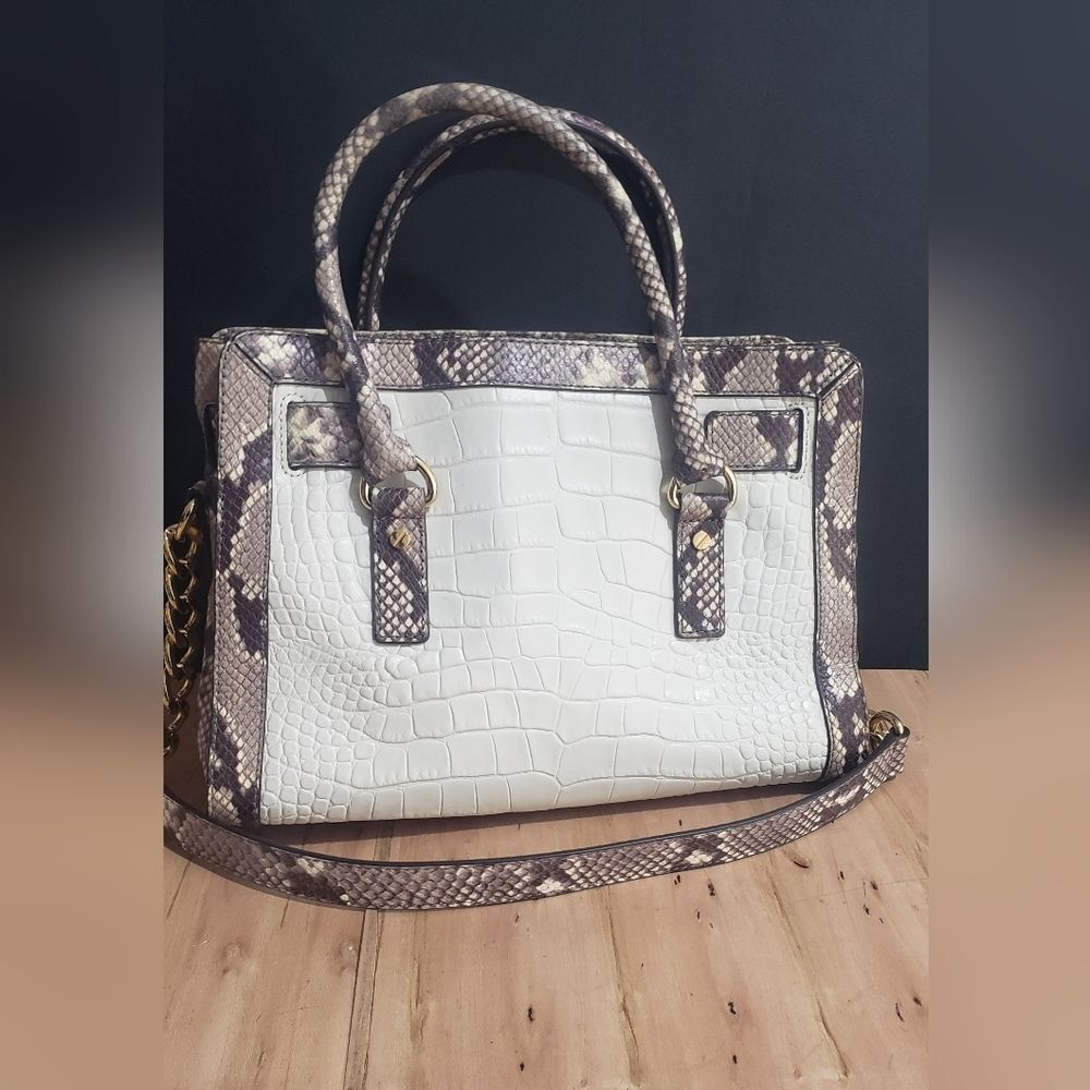 Michael Kors Hamilton Crocco Embossed Python Leather Bag - Picture 7 of 15